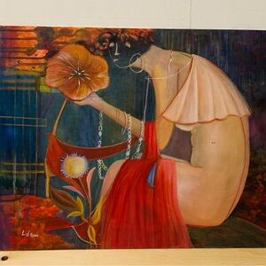 Canadian Artist L.D Ansell-Oil on Canvas 16x20. Original Abstract Painting